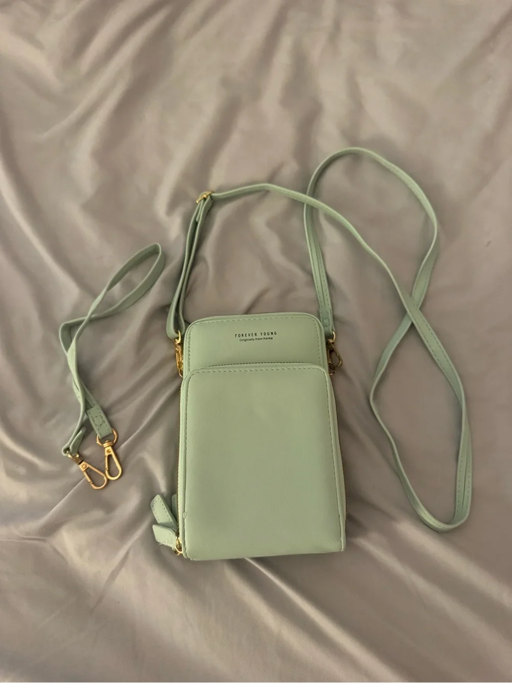 Forever Young Minty Green Crossbody Pouch